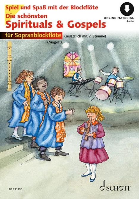 Die schönsten Spirituals &amp; Gospels sehr leicht bearbeitet. 1-2 Sopran-Blockflöten., Buch