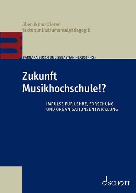 "Zukunft Musikhochschule!? Impulse für Lehre, Forschung und Organisationsentwicklung." Oben links: "üben & musizieren."