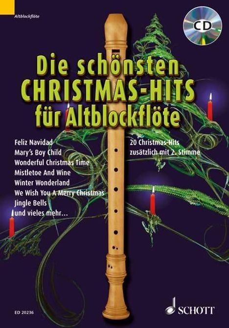 Schönsten Christmas-Hits für Alt-Blockflöte, Noten