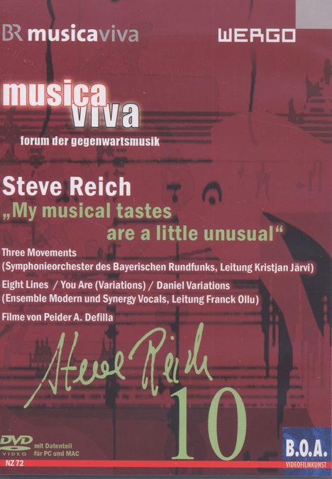 Musica Viva Vol.10: Steve Reich, DVD