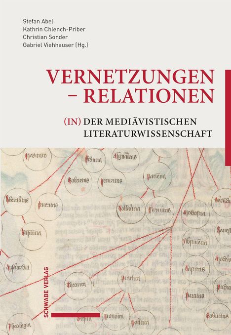 Titel: "Vernetzungen - Relationen (in) der mediävistischen Literaturwissenschaft". Illustration zeigt ein Netzwerkdiagramm.