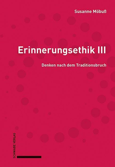 Erinnerungsethik III: Denken nach dem Traditionsbruch von Susanne Möbuß. Roter Hintergrund mit Punkten.