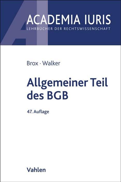 Hans Brox: Brox, H: Allgemeiner Teil des BGB, Buch