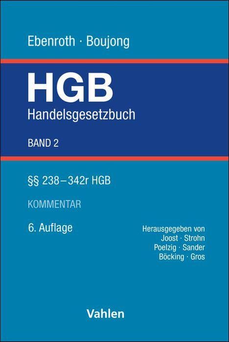 Text: "Ebenroth · Boujong, HGB Handelsgesetzbuch, Band 2, §§ 238–342r HGB, Kommentar, 6. Auflage, Vahlen." 

Blauer Hintergrund, schlichtes Design.