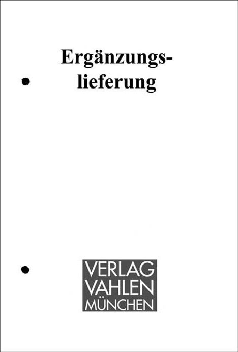 Text: "Ergänzungslieferung" oben, "VERLAG VAHLEN MÜNCHEN" unten in einem grauen Kasten; schlichtes, weißes Design.