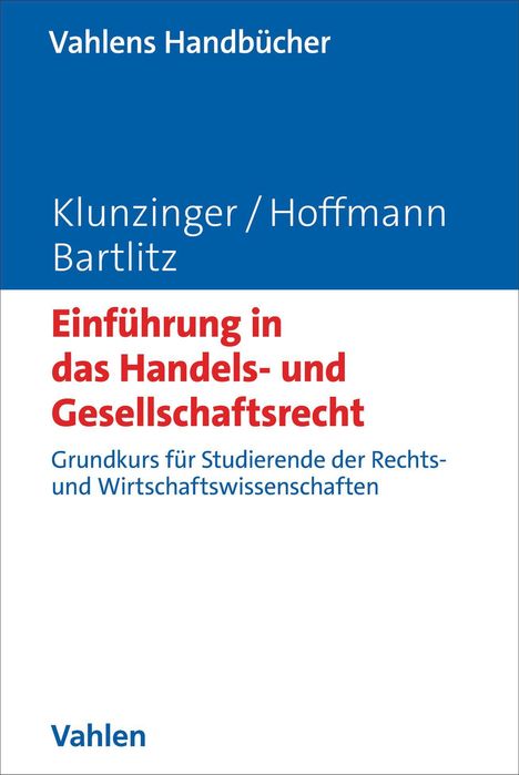 "Einführung in das Handels- und Gesellschaftsrecht" in roten Buchstaben, darunter "Grundkurs für Studierende".