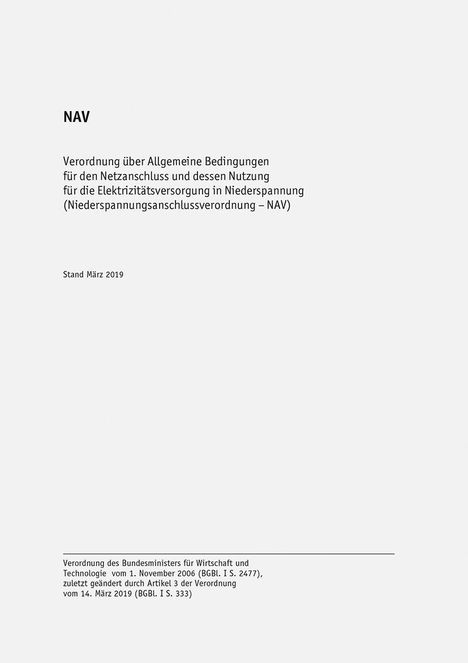 NAV Strom - Niederspannungsanschlussverordnung, Buch
