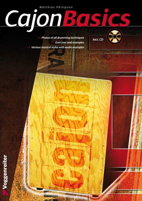 Matthias Philipzen: Cajon Basics, w. Audio-CD, English edition, Noten