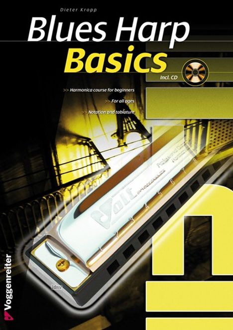 Blues Harp Basics, w. Audio-CD, English edition, Noten