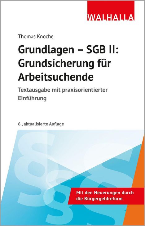 Titel: Grundlagen – SGB II: Grundsicherung für Arbeitssuchende. Ein blaues Paragraphen-Symbol unten.