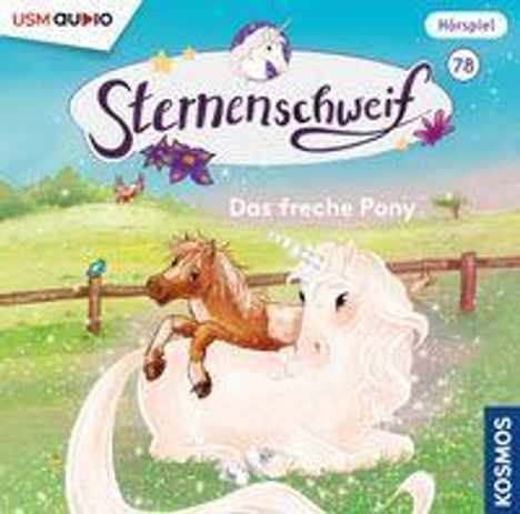 „Sternenschweif: Das freche Pony“ Hörspiel 78. Ein Einhorn und ein Pony auf einer grünen Wiese.