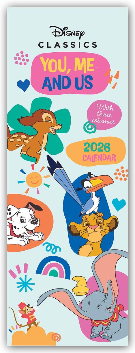 Disney Classics - You, Me and Us 2026 - Slimline-Kalender, Kalender
