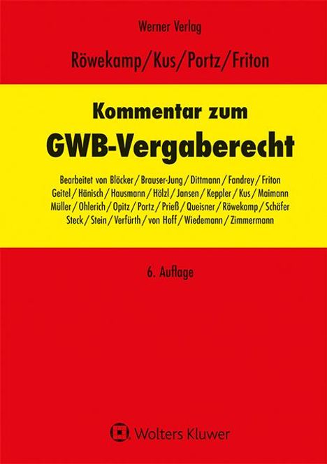 Kommentar zum GWB-Vergaberecht, Buch
