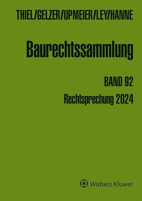 Baurechtssammlung. Rechtsprechung des Bundesverwaltungsgerichts,... / Baurechtssammlung Band 92, Buch