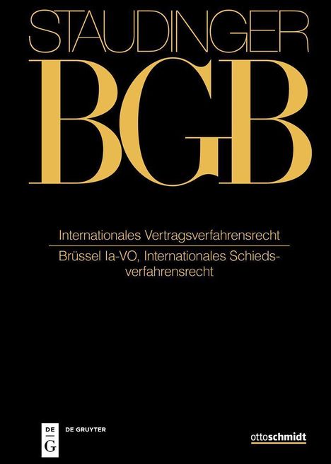 "Internationale Vertragsverfahrensrecht, Brüssel Ia-VO, Internationales Schiedsverfahrensrecht." Schwarzer Hintergrund.
