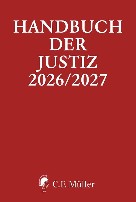 "Handbuch der Justiz 2026/2027" steht zentral in Weiß auf rotem Hintergrund. Unten ein C.F. Müller Logo.