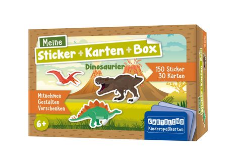 Meine Sticker + Karten + Box - Dinosaurier, Buch