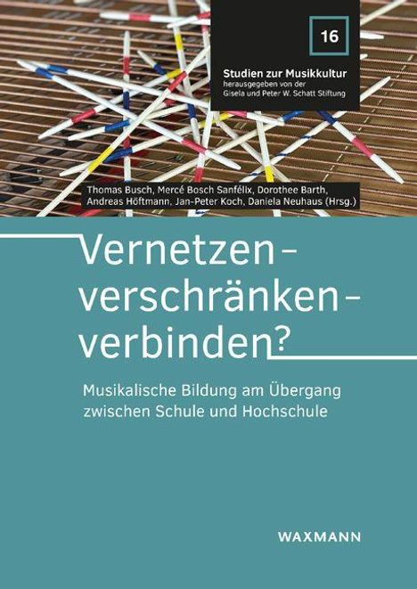 "Vernetzen-verschränken-verbinden? Musikalische Bildung am Übergang zwischen Schule und Hochschule. Waxmann." Oberer Abschnitt: Lauter Stimmgabeln.
