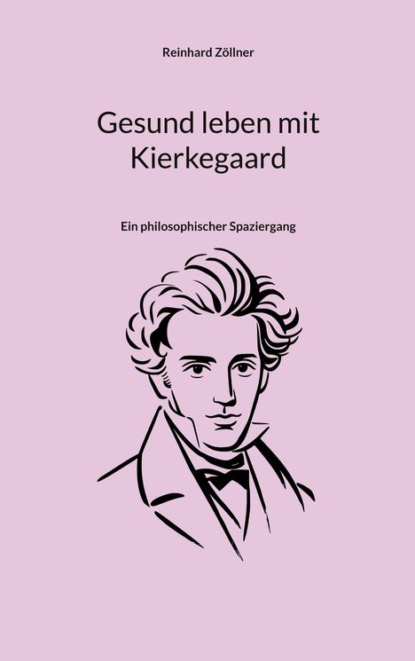 „Reinhard Zöllner. Gesund leben mit Kierkegaard. Ein philosophischer Spaziergang.“ Illustration eines Mannes in Schwarz-Weiß.