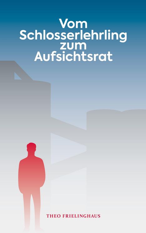 "Vom Schlosserlehrling zum Aufsichtsrat" und "THEO FRIELINGHAUS" auf Hintergrund mit Silhouette eines Mannes.