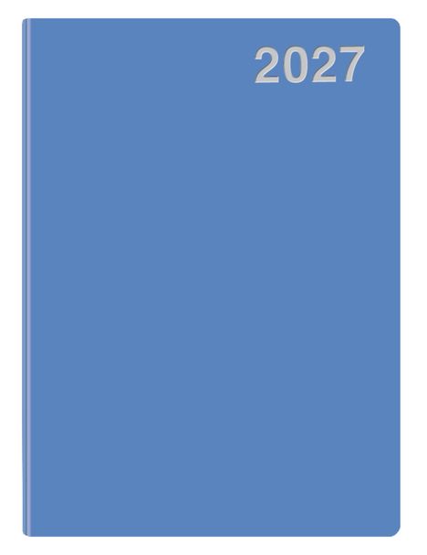 „2027“ in silberner Schrift oben rechts, auf einem schlichten blauen Hintergrund.