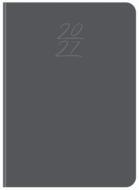 "2027" ist elegant in der oberen Mitte geschrieben. Ein einfacher, dunkelgrauer Bucheinband.