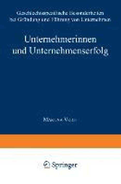 Martina Voigt: Unternehmerinnen und Unternehmenserfolg, Buch