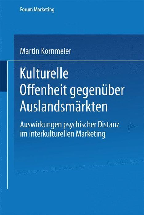 Martin Kornmeier: Kulturelle Offenheit gegenüber Auslandsmärkten, Buch