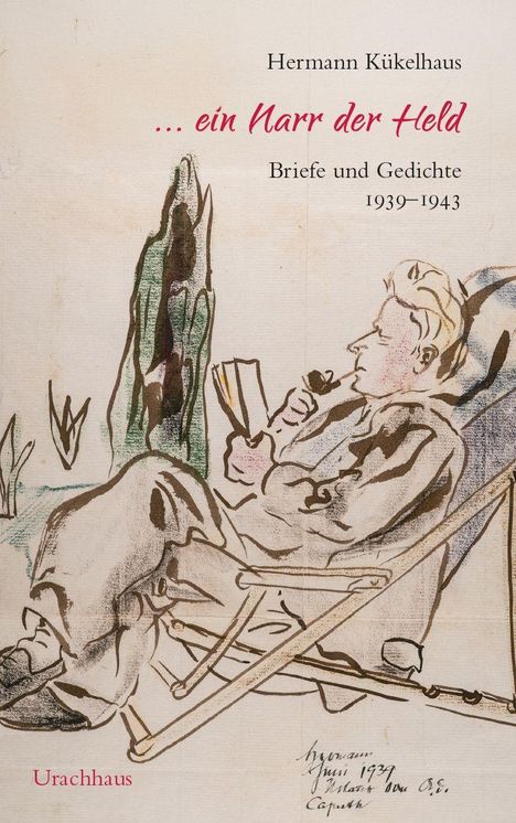 Illustration eines Mannes, der in einem Liegestuhl sitzt, liest und eine Pfeife raucht.