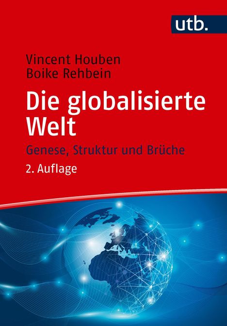"Die globalisierte Welt" von Vincent Houben und Boike Rehbein. Illustration eines Globus mit Netzlinien.