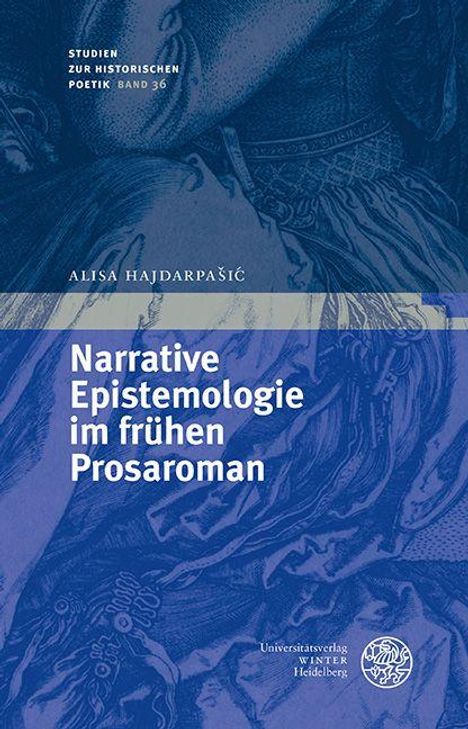 Titel: "Narrative Epistemologie im frühen Prosaroman". Hintergrund: Eine blaue Illustration eines historischen Gemäldes.