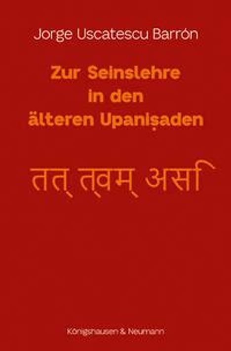 Jorge Uscatescu Barrón: Zur Seinslehre in den älteren Upanisaden, Buch