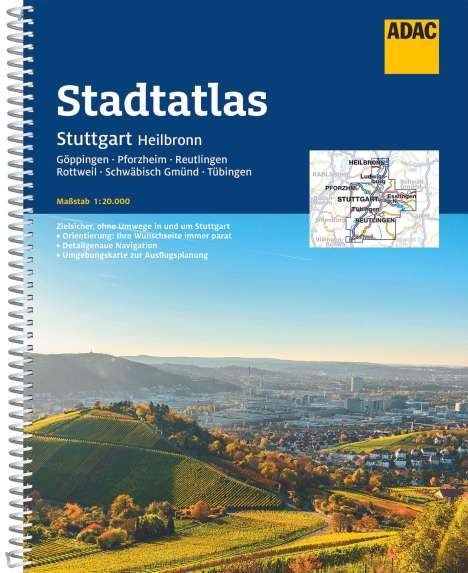 ADAC Stadtatlas Stuttgart, Heilbronn 1:20.000, Buch