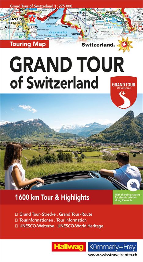 Hallwag Strassenkarte Grand Tour of Switzerland 1:275.000, Buch