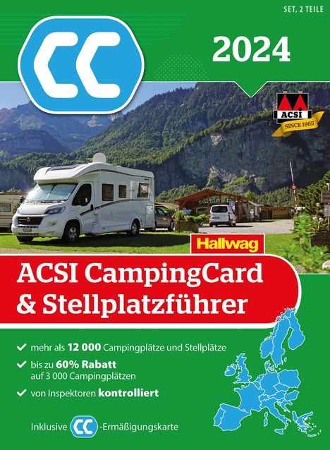 ACSI CampingCard &amp; Stellplatzführer 2024, 2 Bücher
