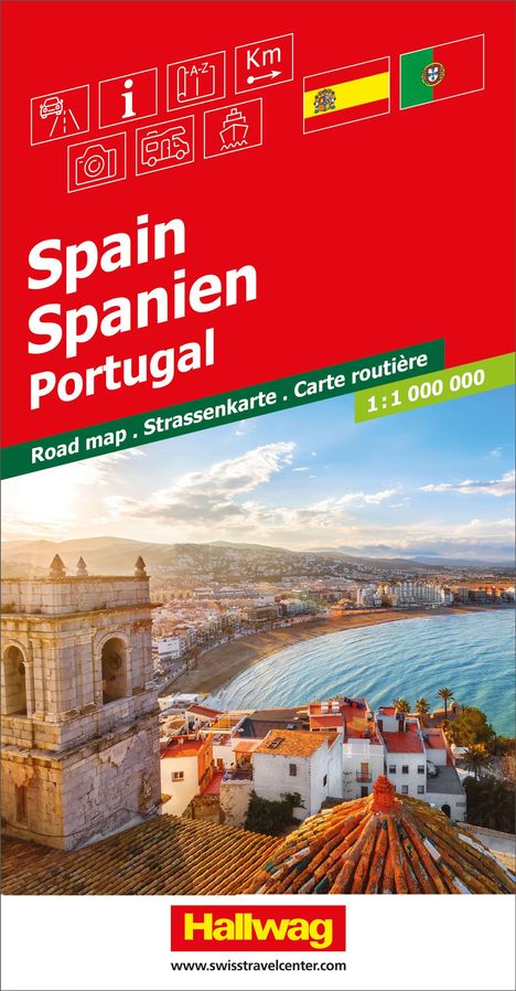 Hallwag Strassenkarte Spanien, Portugal 1:1 Mio., Karten