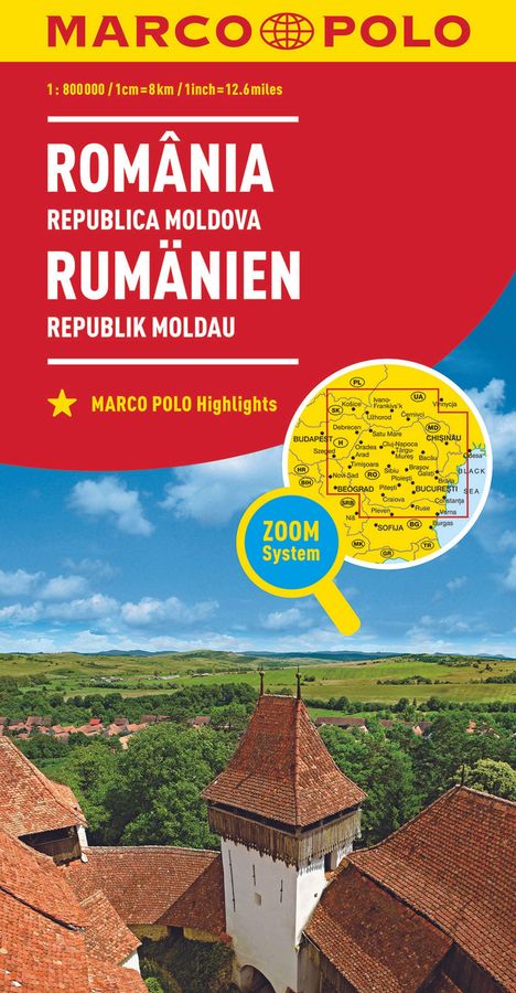 MARCO POLO Länderkarte Rumänien, Republik Moldau 1:800.000, Karten