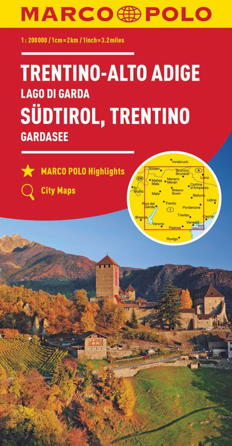 MARCO POLO Karte Italien 03. Südtirol, Trentino, Gardasee 1:200 000, Karten