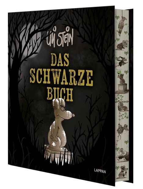 „Uli Stein – Das schwarze Buch“ in gelber und weißer Schrift. Illustration mit einer Maus vor einem schwarzen Hintergrund.