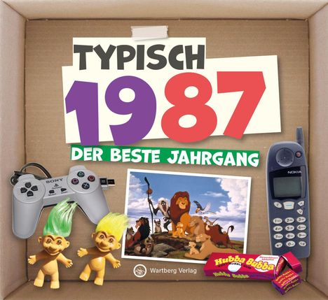 Typisch 1987: Der beste Jahrgang. PlayStation-Controller, Trollfiguren, Nokia-Handy und Kaugummi.