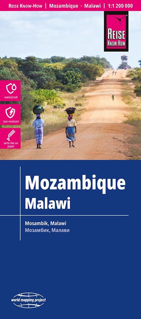 Reise Know-How Landkarte Mosambik, Malawi 1:1.200.000, Karten