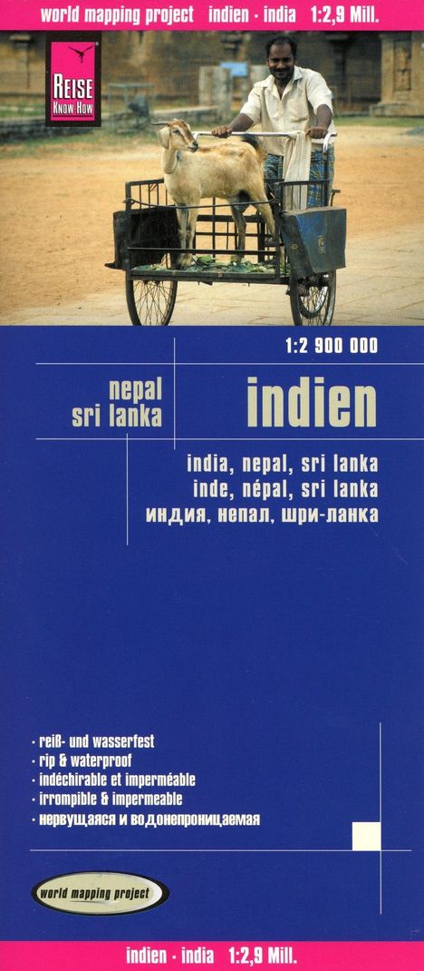 Reise Know-How Landkarte Indien (1:2.900.000) mit Nepal und Sri Lanka, Karten