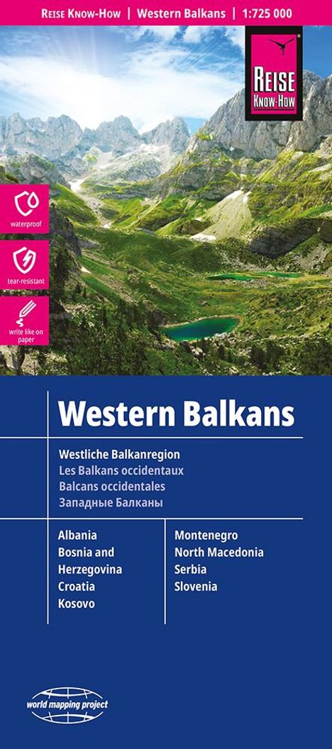 Reise Know-How Landkarte Westliche Balkanregion / Western Balkans (1:725.000), Karten