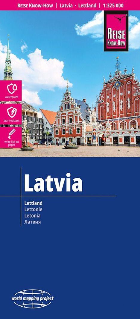 Reise Know-How Landkarte Lettland | Latvia (1:325.000), Karten