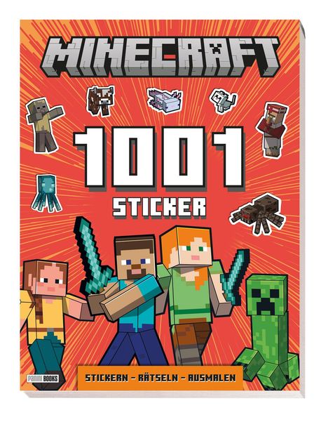 Panini: Minecraft: 1001 Sticker: Stickern - Rätseln - Ausmalen, Buch