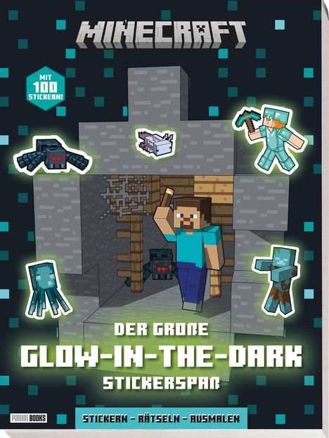 Minecraft: Der große Glow-in-the-Dark Stickerspaß: Stickern - Rätseln - Ausmalen, Buch