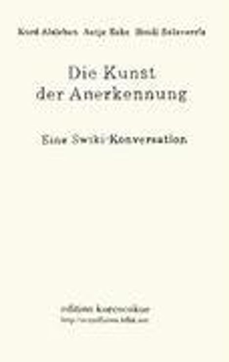 Kurd Alsleben: Die Kunst der Anerkennung, Buch