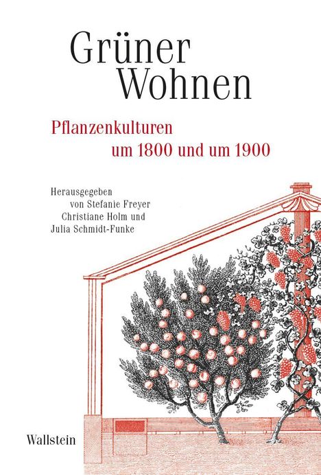 "Grüner Wohnen: Pflanzenkulturen um 1800 und um 1900." Eine Zeichnung von Pflanzen in einem Gewächshaus.