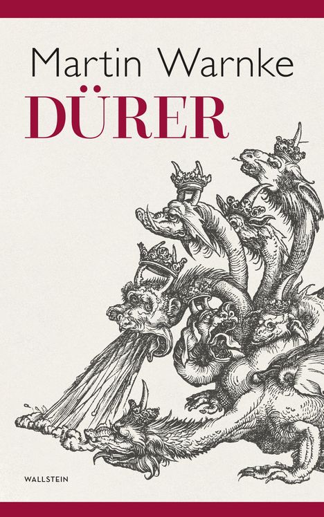 Text: "Martin Warnke DÜRER." Unten befindet sich ein mehrköpfiger Drache in einer komplexen Zeichnung.