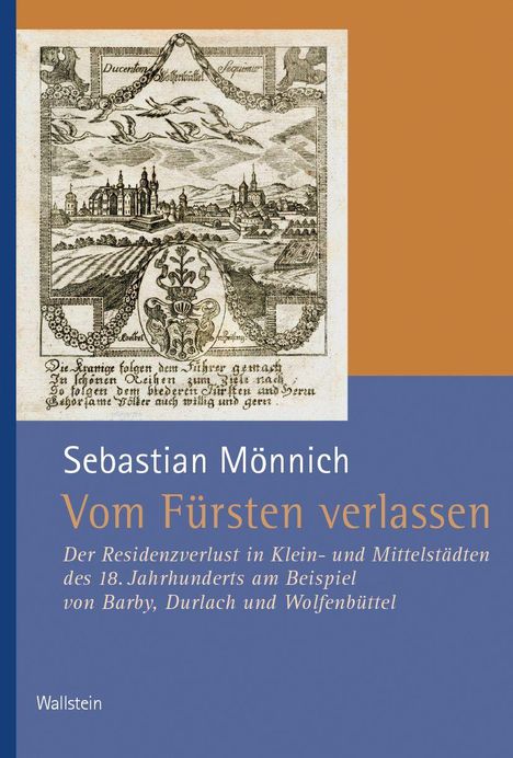 Sebastian Mönnich, "Vom Fürsten verlassen". Städteillustration mit alten Gebäuden, Vögel im Flug.